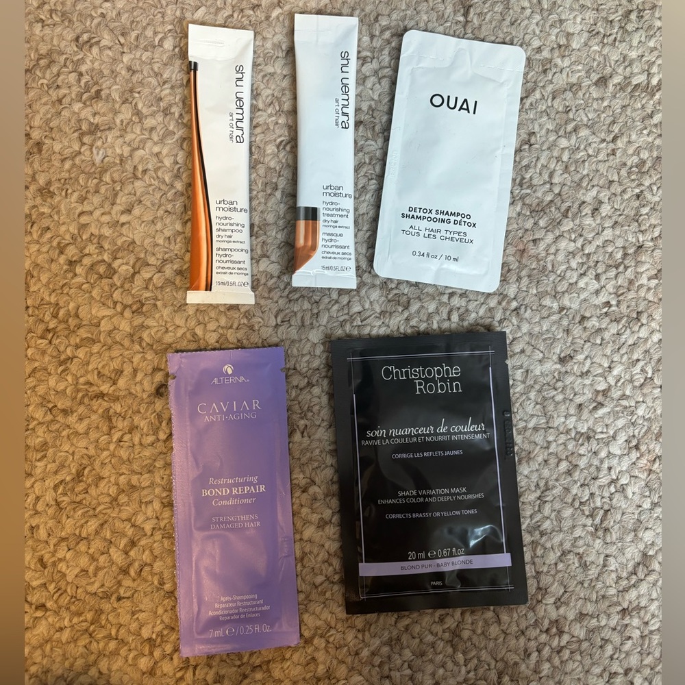 5 high end hair care samples